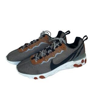 Nike React Element 55 Brown Orange Black Sneakers Men’s Size 11